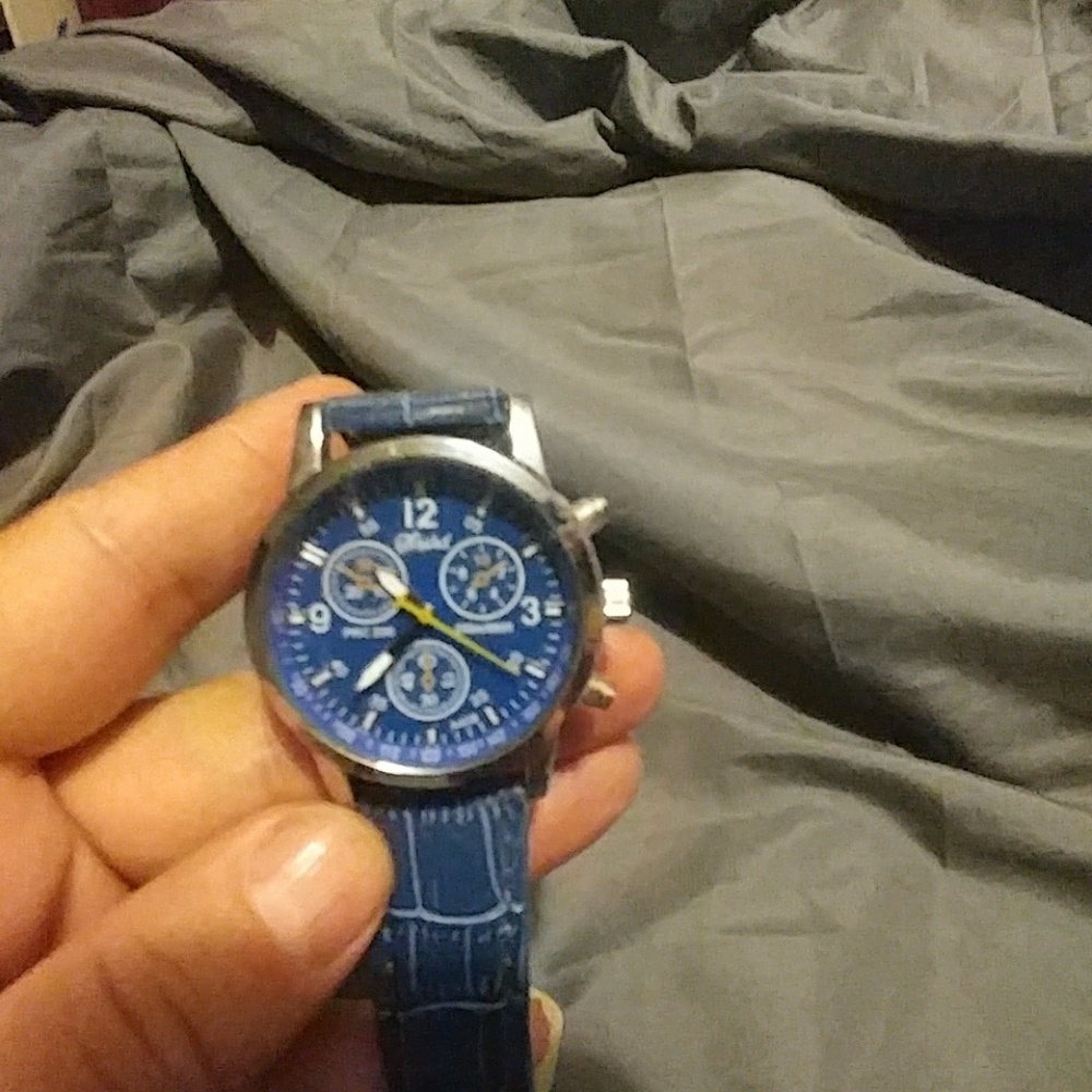 Blue band blue face watch